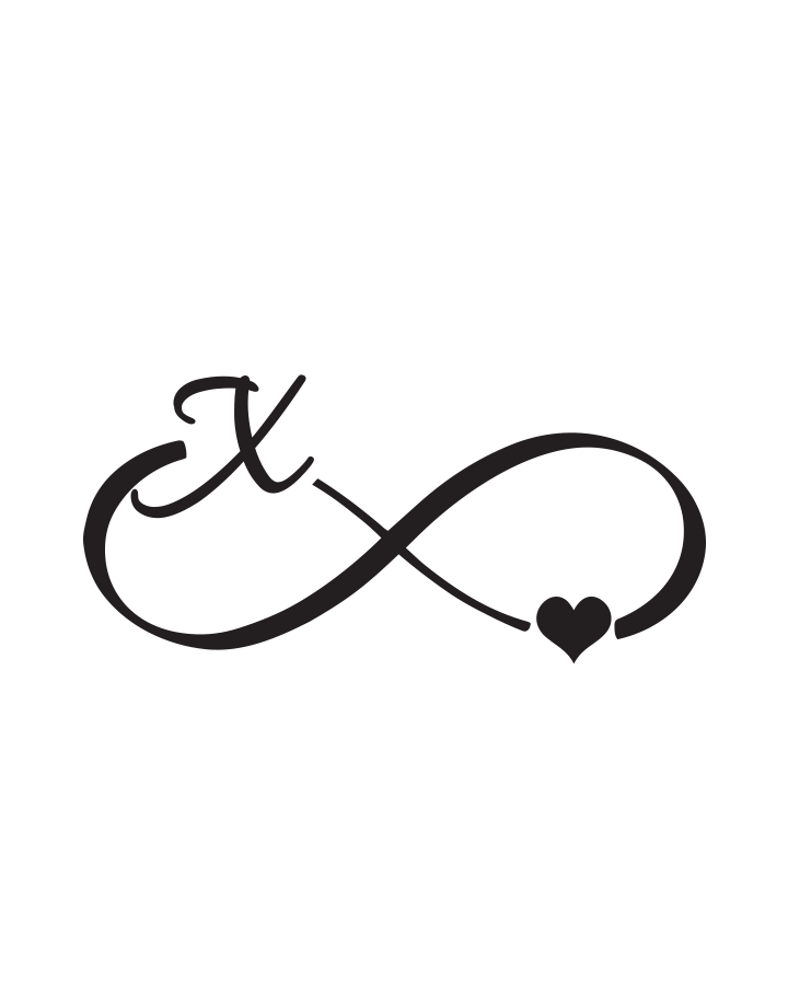 Infinity Heart Initial Tattoo InkUp