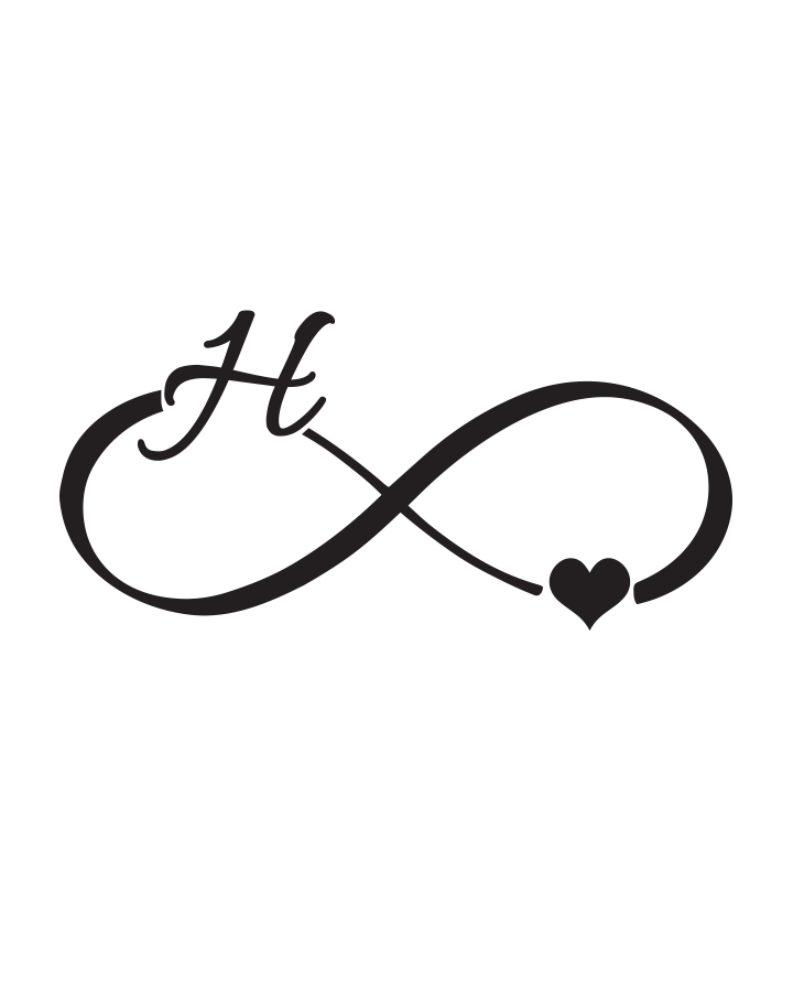 Infinity Heart Initial Tattoo InkUp