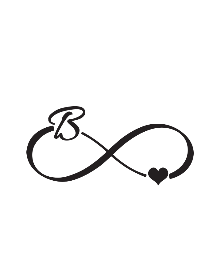 Infinity Heart Initial Tattoo InkUp