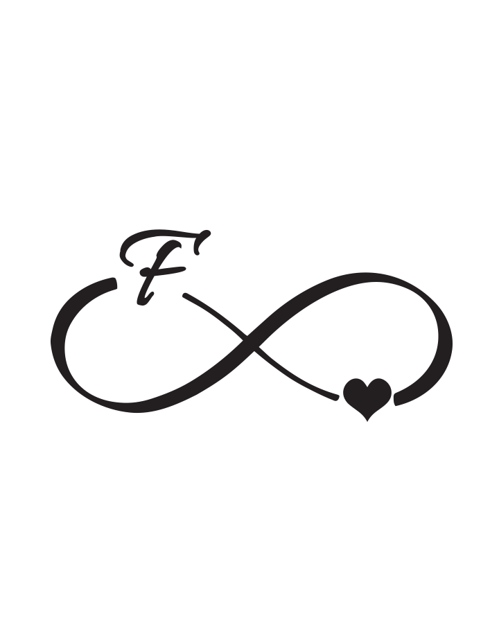 Infinity Heart Initial Tattoo InkUp