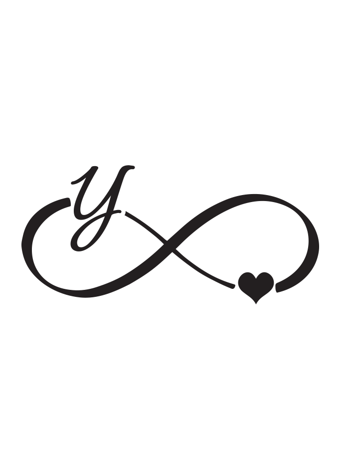 Infinity Heart Initial Tattoo InkUp