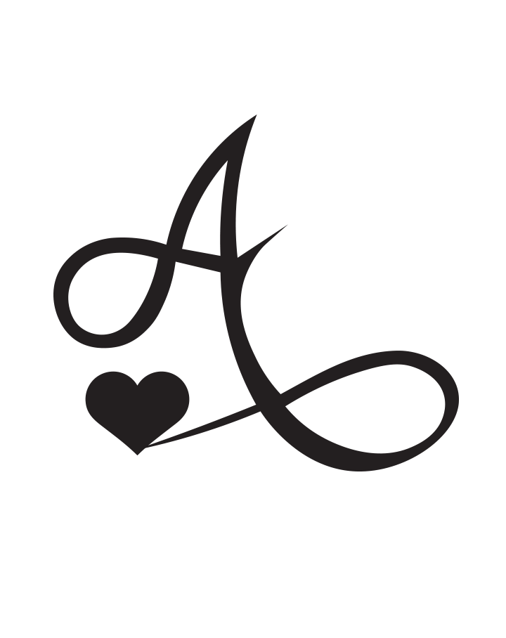 Signature Heart Initial Tattoo InkUp