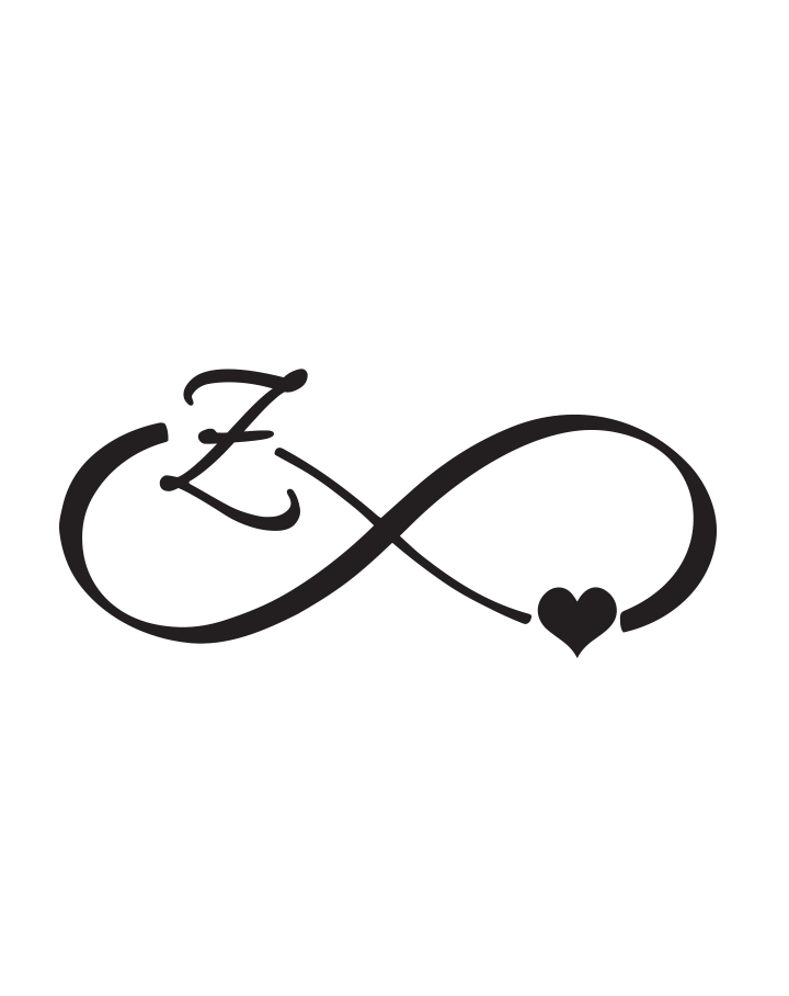 Infinity Heart Initial Tattoo InkUp