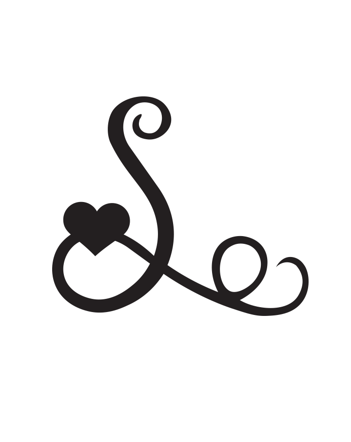 Signature Heart Initial Tattoo InkUp