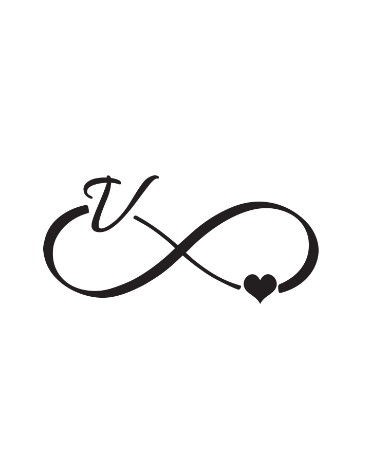 Infinity Heart Initial Tattoo InkUp