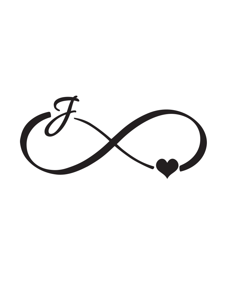 Infinity Heart Initial Tattoo InkUp