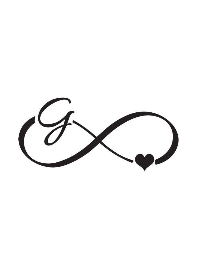Infinity Heart Initial Tattoo InkUp