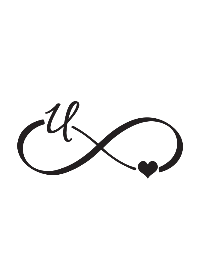 Infinity Heart Initial Tattoo InkUp
