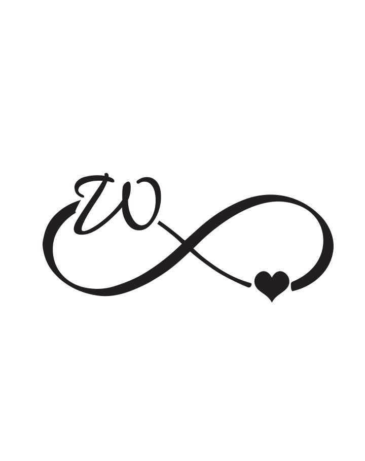 Infinity Heart Initial Tattoo InkUp