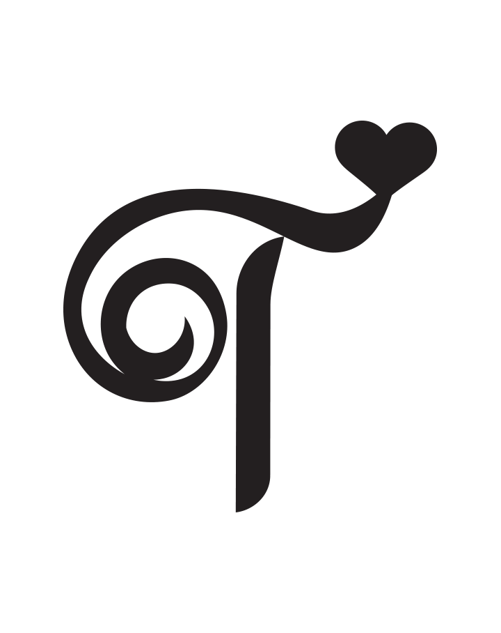 Signature Heart Initial Tattoo InkUp