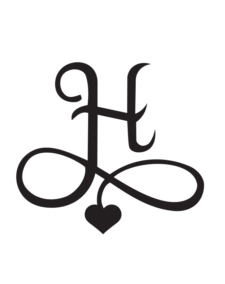 Signature Heart Initial Tattoo InkUp