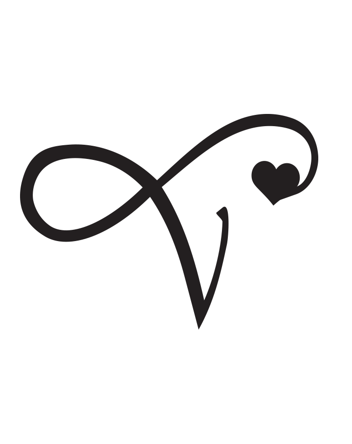 Signature Heart Initial Tattoo InkUp