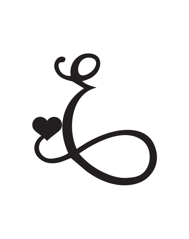 Signature Heart Initial Tattoo InkUp