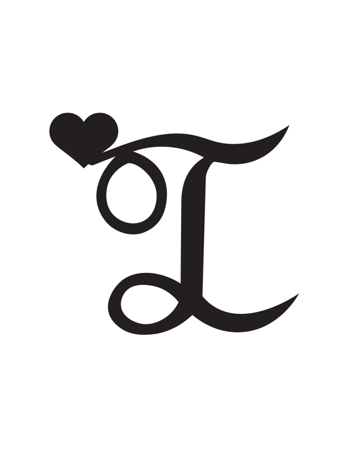 Signature Heart Initial Tattoo InkUp