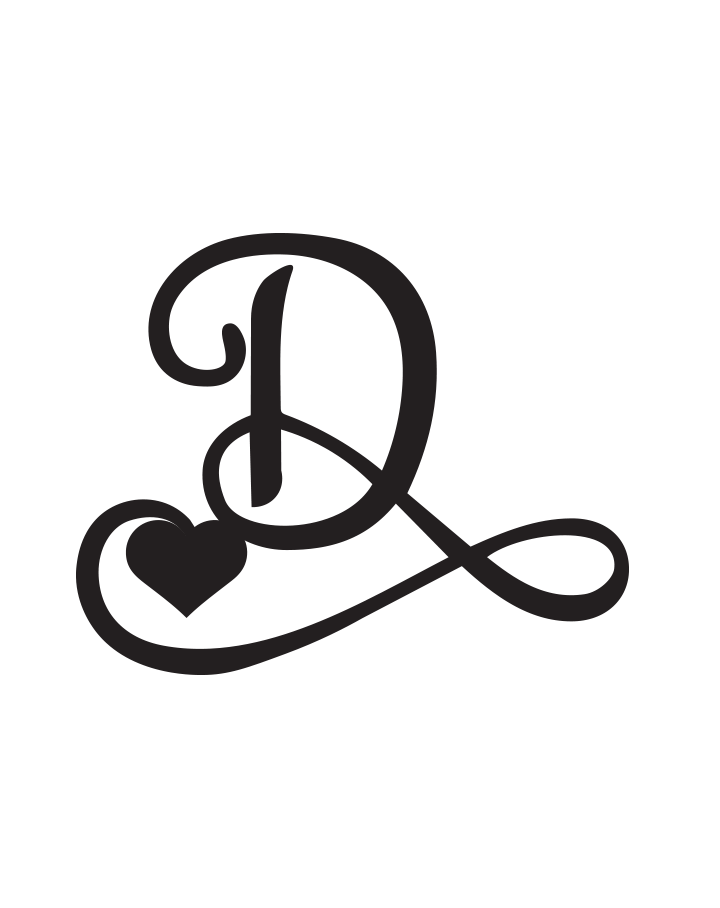 Signature Heart Initial Tattoo InkUp
