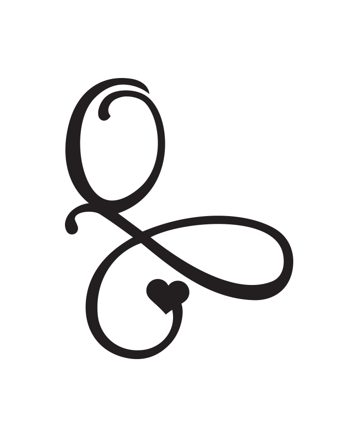 Signature Heart Initial Tattoo InkUp