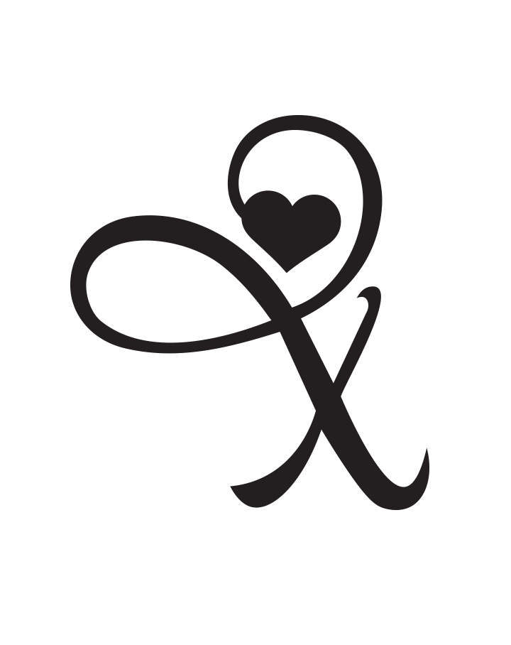 Signature Heart Initial Tattoo InkUp