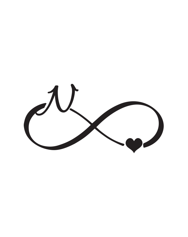 Infinity Heart Initial Tattoo InkUp