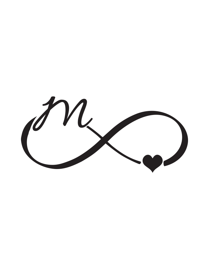 Infinity Heart Initial Tattoo InkUp