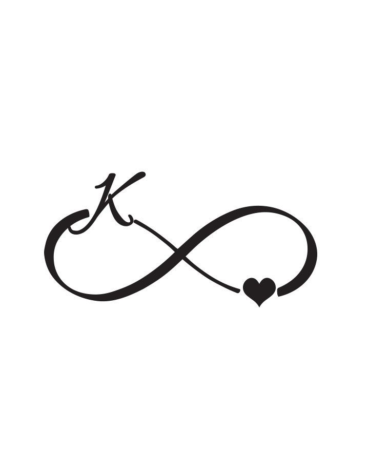 Infinity Heart Initial Tattoo InkUp