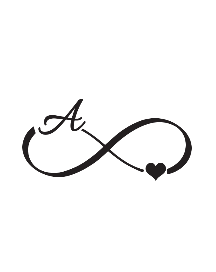 Infinity Heart Initial Tattoo InkUp