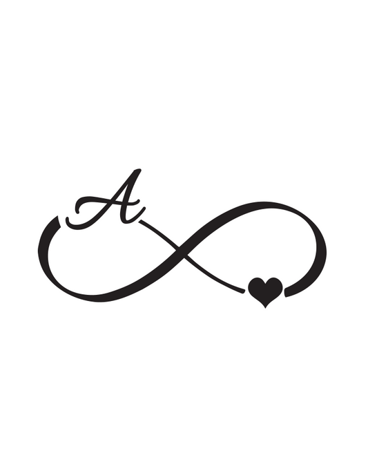 Infinity Heart Initial Tattoo InkUp