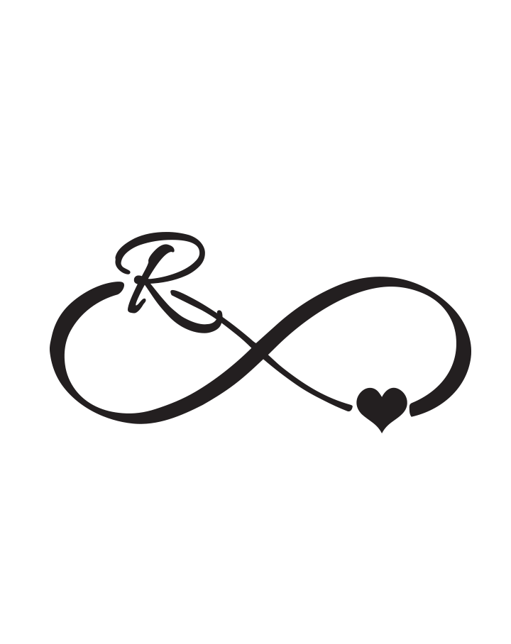 Infinity Heart Initial Tattoo InkUp