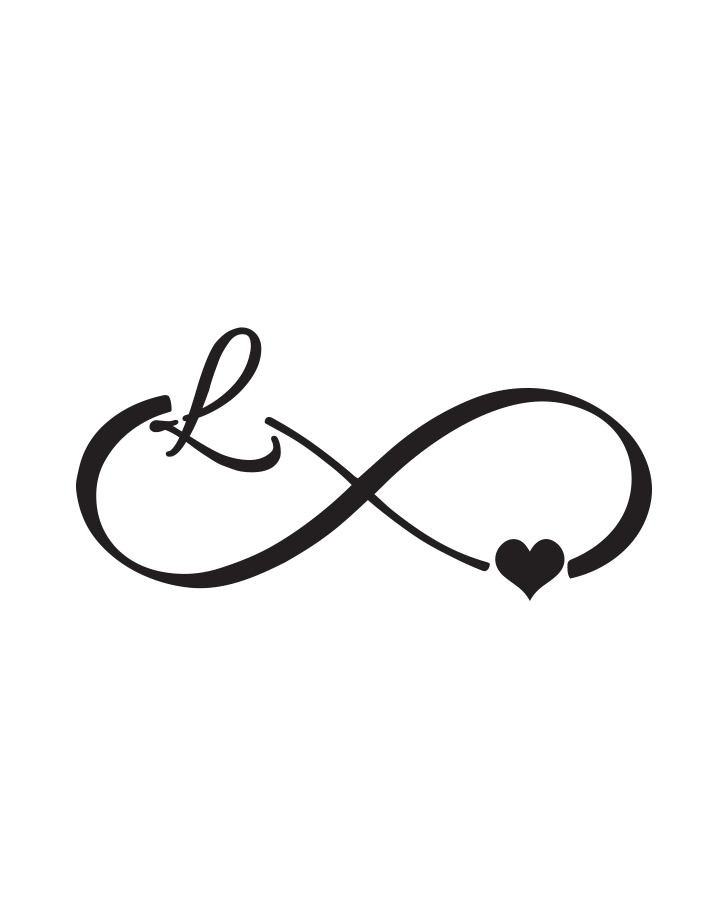 Infinity Heart Initial Tattoo InkUp