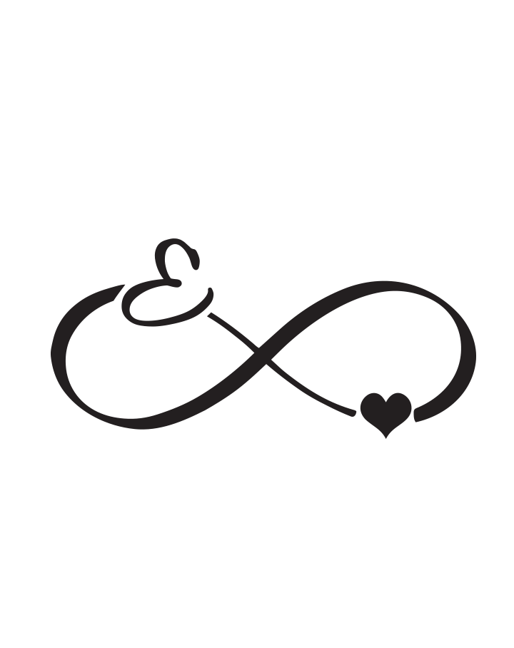 Infinity Heart Initial Tattoo InkUp