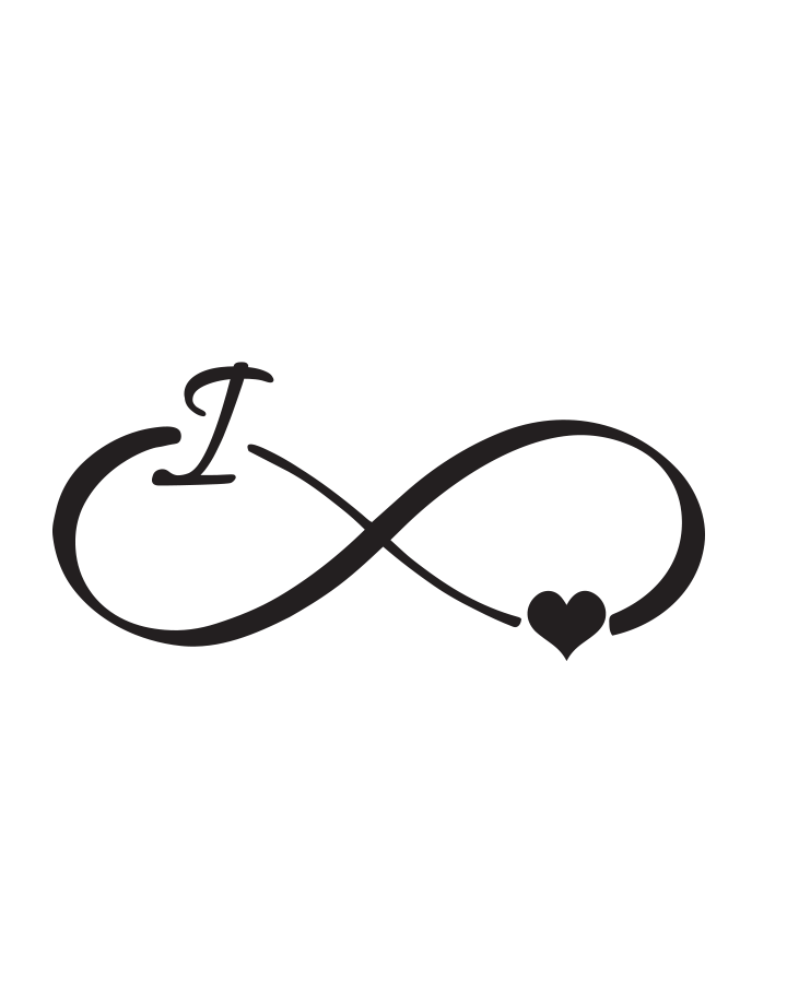 Infinity Heart Initial Tattoo InkUp