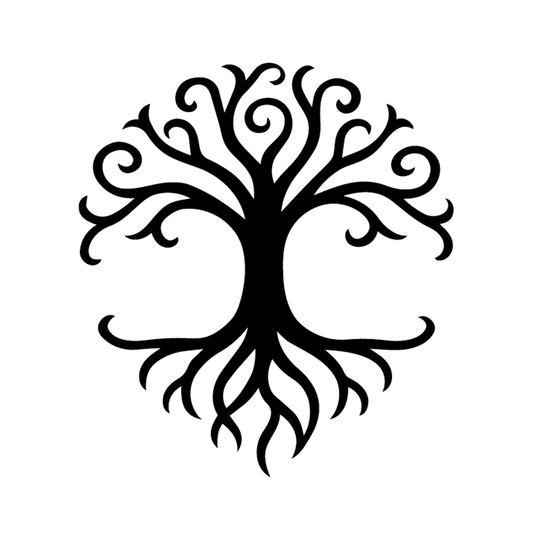 Tree of Life — Norse / Yggdrasil tree of life with circle semi permanent tattoo, 3×3 inch, for forearm or calf