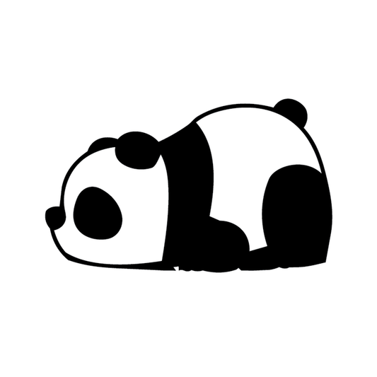 Shy Panda — cute panda in shy hiding pose, paws covering its face semi permanent tattoo, 2×2 inch, for wrist or behind ear