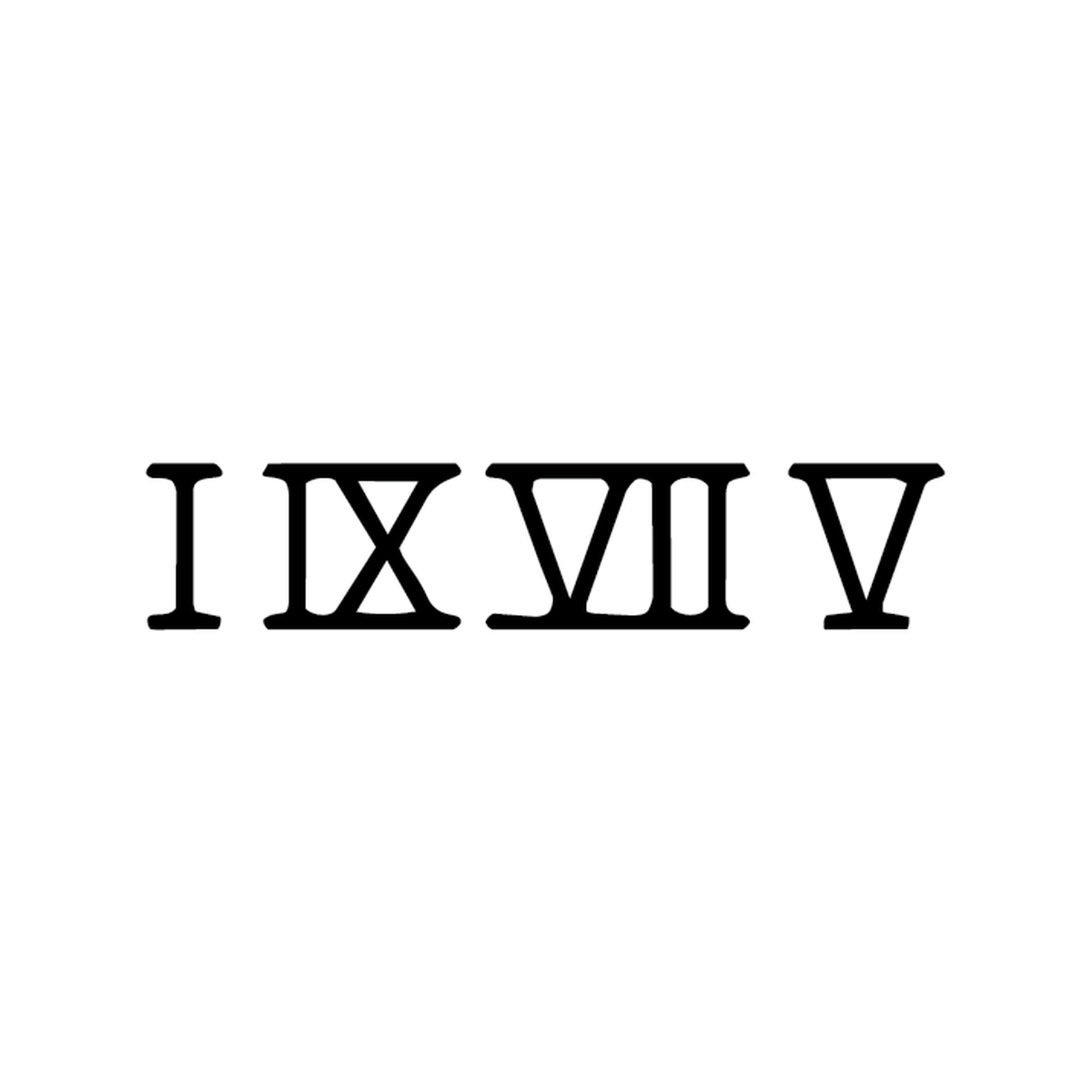 Roman Date — Roman numerals II XVII V in clean typography — date format semi permanent tattoo, 3×1 inch, for inner forearm or wrist