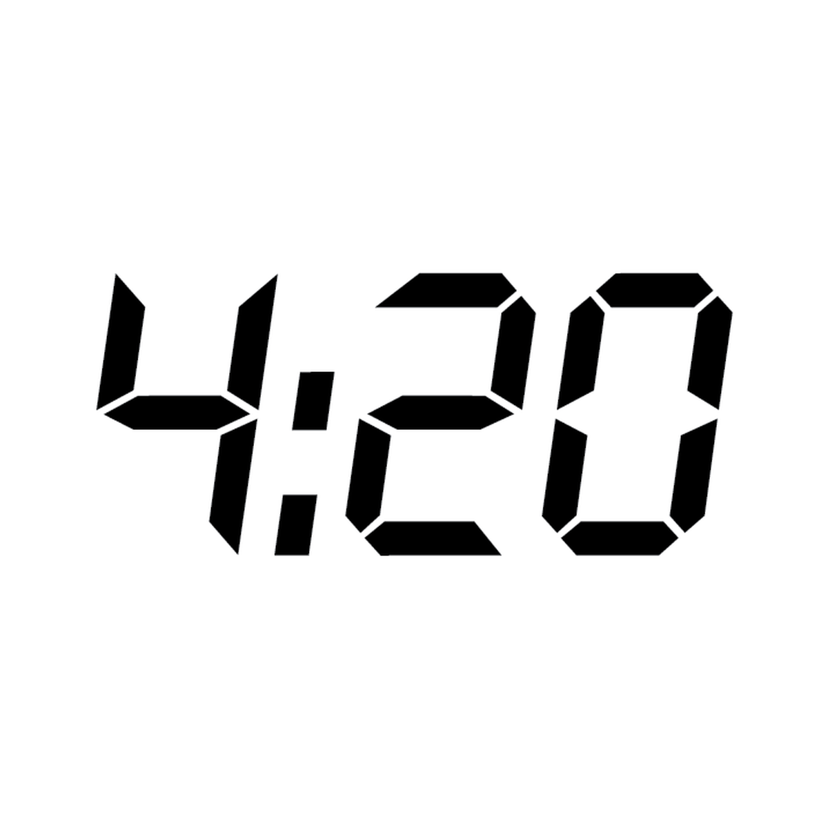 4:20 — 4:20 digital clock font semi permanent tattoo, 2×2 inch, for inner forearm or wrist
