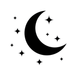 Lunar Cycle — eight phases of the moon arranged with stars semi permanent tattoo, 2×2 inch, for inner forearm or wrist