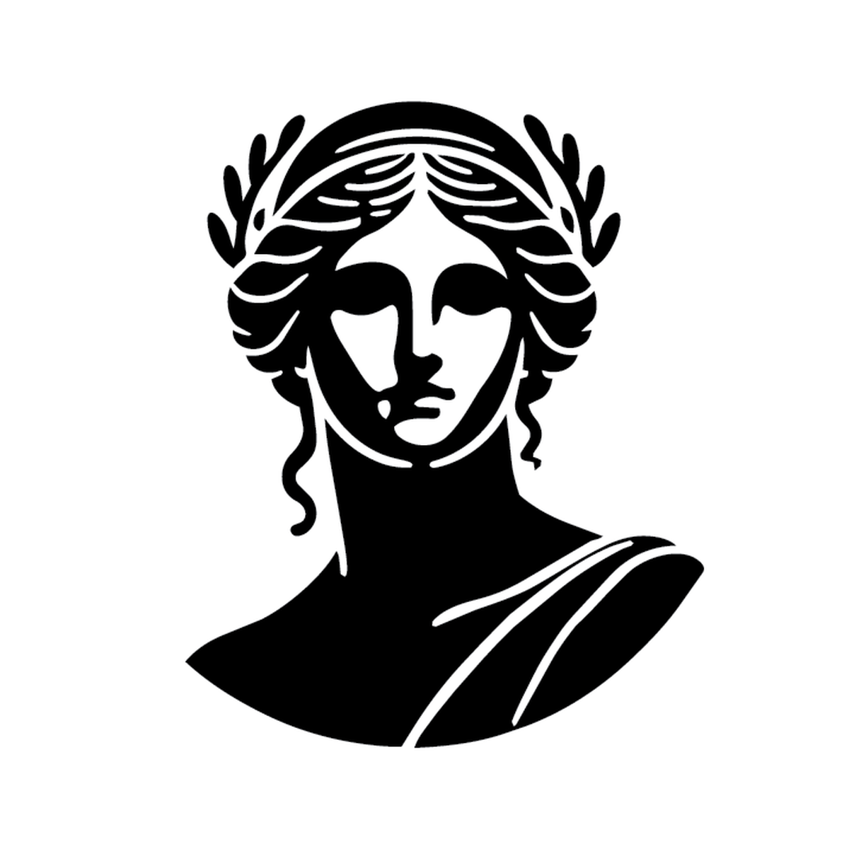 Athena — Greek goddess statue with laurel crown semi permanent tattoo, 3×3 inch, for forearm or calf