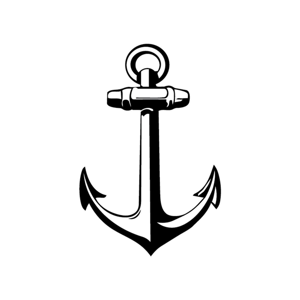 Anchor — anchor with rope semi permanent tattoo, 3×1.5 inch, for inner forearm or ribcage