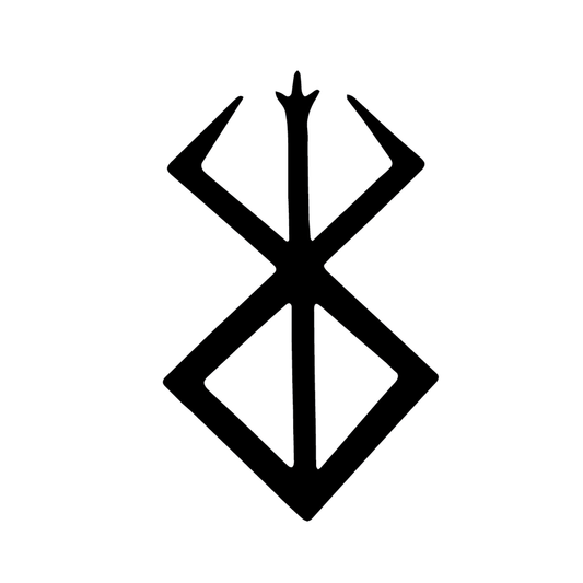 Mark of Berserk — Norse rune / Algiz protection symbol semi permanent tattoo, 3×3 inch, for inner forearm or calf