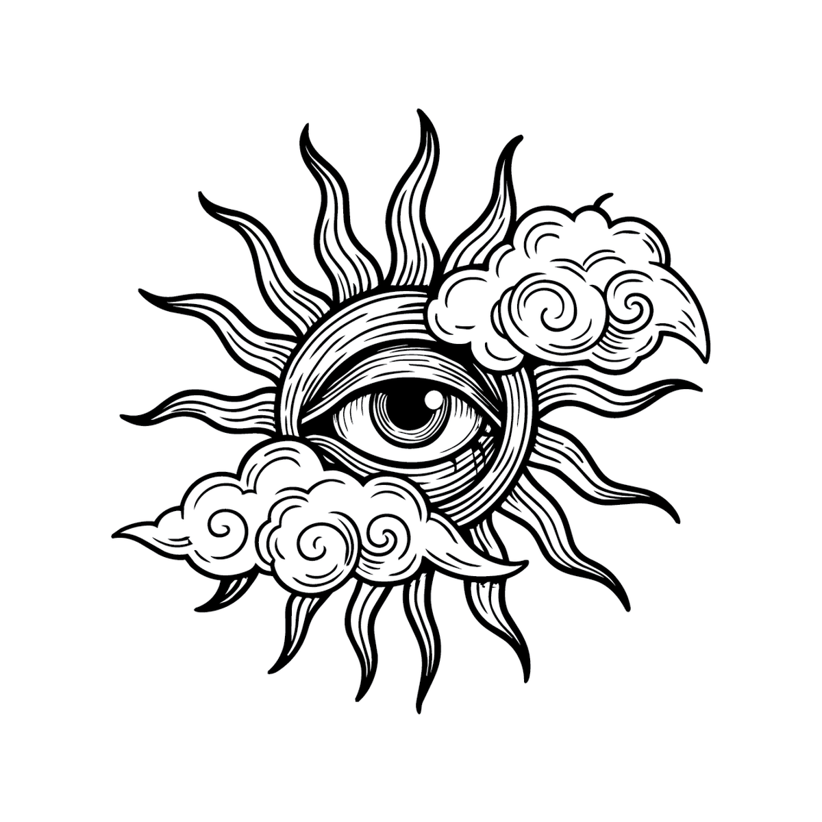 Third Eye — third eye with mandala semi permanent tattoo, 2×2 inch, for between eyebrows area or inner forearm