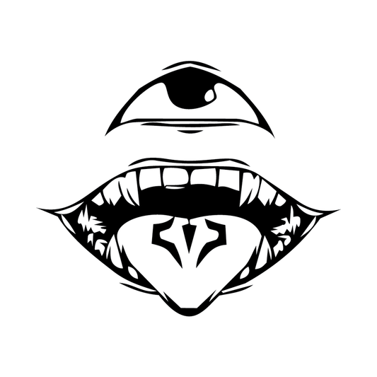 Sukuna — cursed eye and fanged mouth of Ryomen Sukuna — Jujutsu Kaisen King of Curses semi permanent tattoo, 3×3 inch, for forearm or ribcage