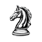 Knight — chess knight piece semi permanent tattoo, 2×2 inch, for inner forearm or wrist
