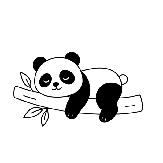 Lazy Panda — panda sleeping cute semi permanent tattoo, 2×2 inch, for wrist or behind ear
