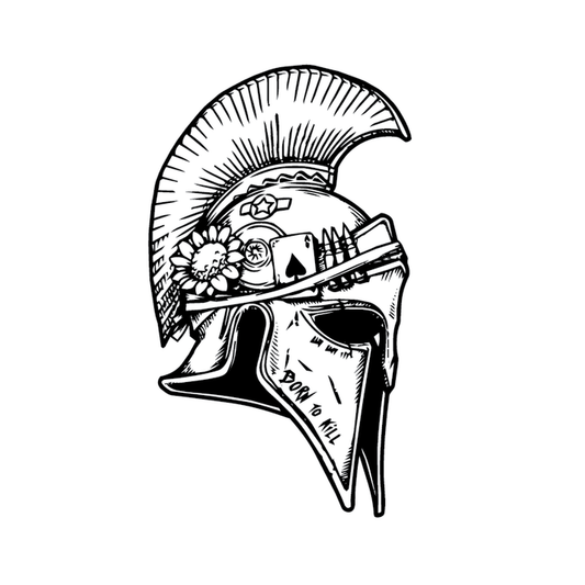 Gladiator — gladiator helmet Roman semi permanent tattoo, 3×3 inch, for forearm or calf