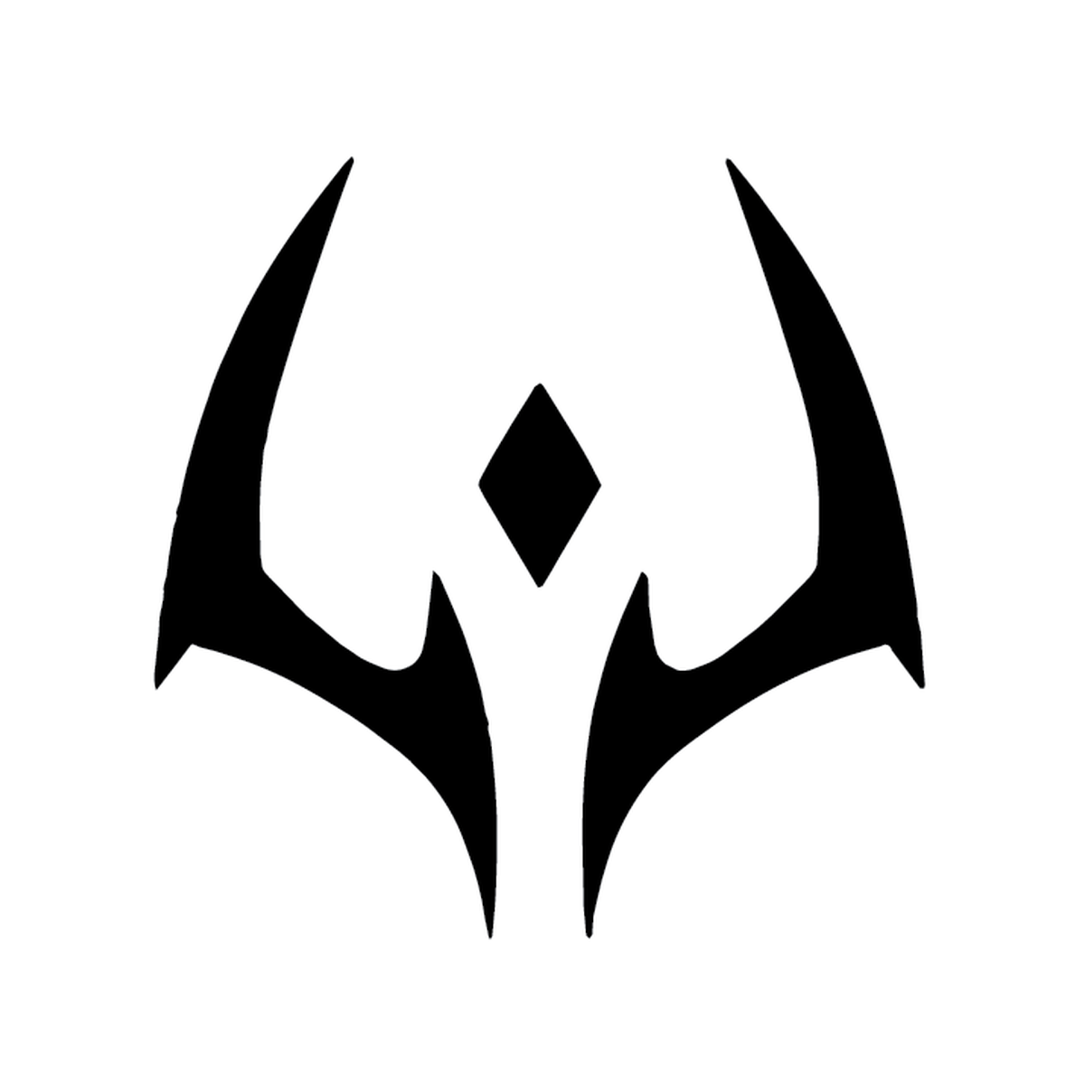 Ryomen Curse — Ryomen curse mark from Jujutsu Kaisen abstracted into minimal tribal form semi permanent tattoo, 3×1.5 inch, for inner forearm or spine