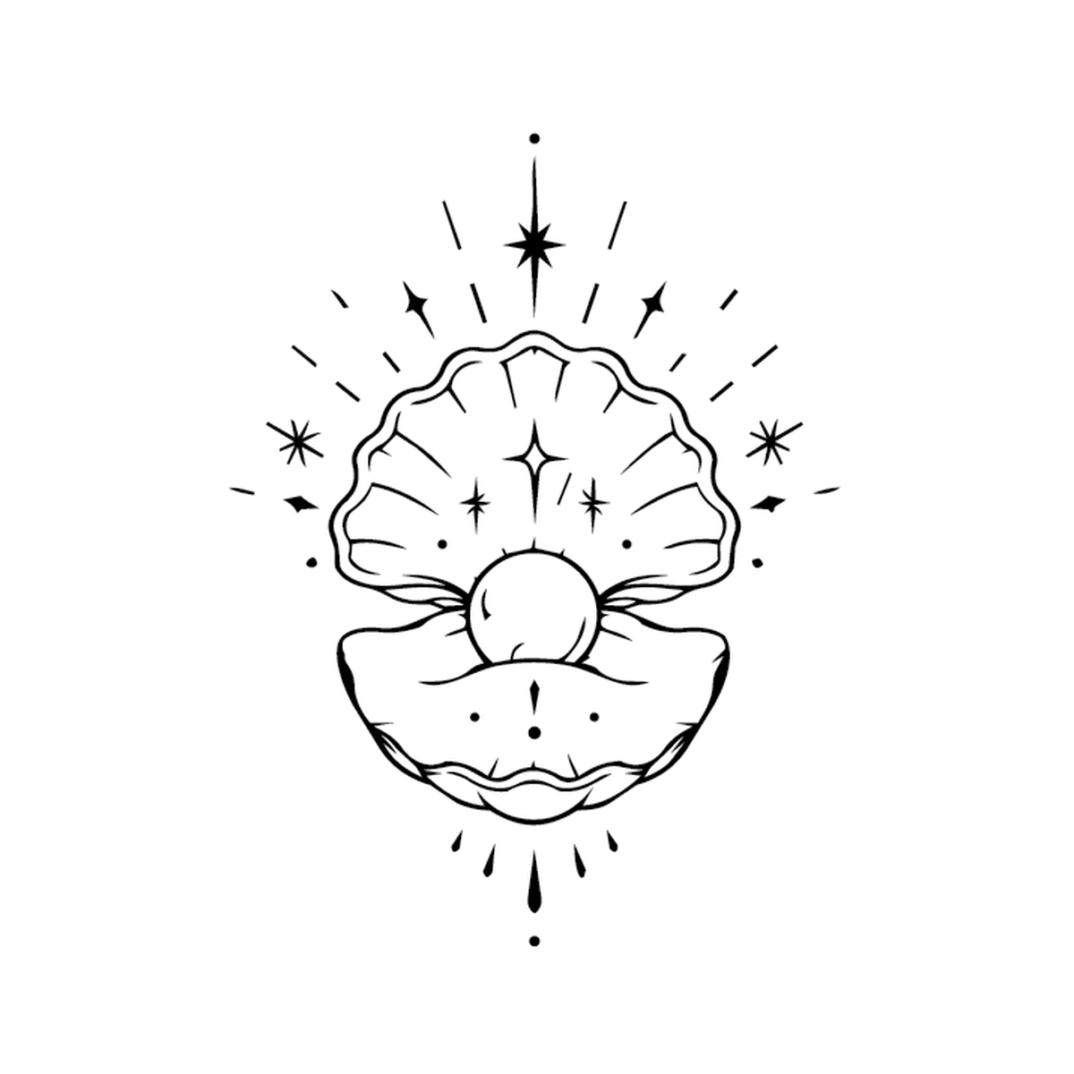 Pearl — compass with star center — true north navigation semi permanent tattoo, 3×3 inch, for inner forearm or calf