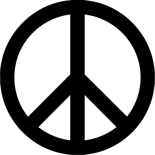 Peace — bold peace symbol inside a circle, semi permanent tattoo, 2x2 inch, for inner forearm, wrist or ankle