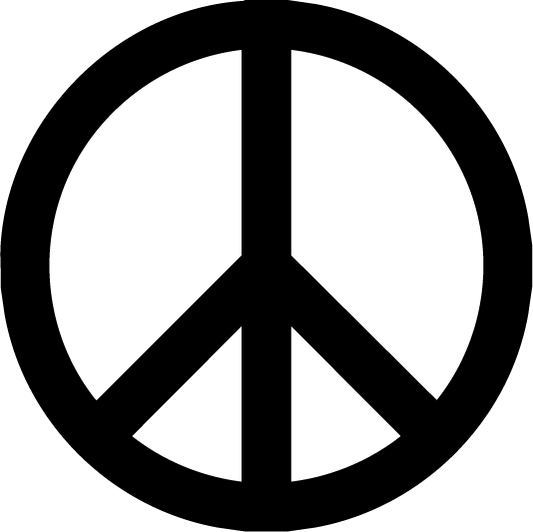 Peace — bold peace symbol inside a circle, semi permanent tattoo, 2x2 inch, for inner forearm, wrist or ankle